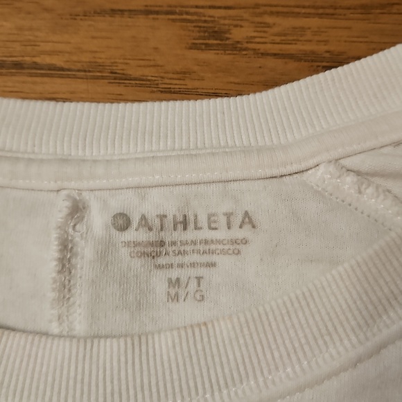 Athleta White Sundown Sweatshirt Size Medium Tall M|T - Picture 2 of 7